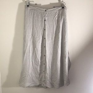 White & grey striped skirt